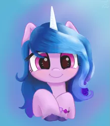 Size: 711x816 | Tagged: safe, artist:hsf, derpibooru import, izzy moonbow, pony, unicorn, g5, image, looking at you, png, solo