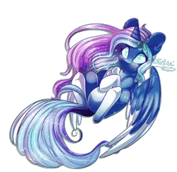 Size: 4019x3901 | Tagged: safe, artist:fantisai, derpibooru import, oc, unofficial characters only, alicorn, pony, alicorn oc, coat markings, colored wings, ear fluff, ethereal mane, horn, image, png, simple background, socks (coat marking), solo, starry mane, transparent background, two toned wings, wings