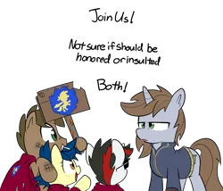 Size: 1200x1026 | Tagged: safe, artist:icey, derpibooru import, oc, oc:daydream, oc:littlepip, oc:quick fix, unofficial characters only, pony, unicorn, fallout equestria, colt, cutie mark crusaders, dialogue, female, filly, image, male, mare, png, simple background, size difference, transparent background, yearling