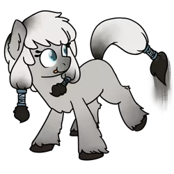 Size: 700x700 | Tagged: safe, artist:anonymous, oc, oc:arctic ink, unofficial characters only, pony, taiga pony, female, filly, image, paint, painting, png, simple background, solo, tongue out, transparent background