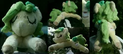 Size: 4503x2000 | Tagged: safe, artist:bastler, derpibooru import, oc, oc:nettle vienna, unofficial characters only, earth pony, pony, female, image, irl, jpeg, leaves, mare, photo, plushie, sleeping