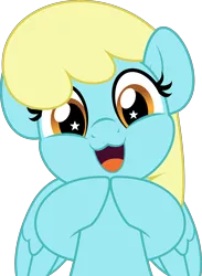 Size: 3665x5000 | Tagged: safe, artist:jhayarr23, derpibooru import, sassaflash, pegasus, pony, background pony, commission, cute, female, goody greeting meme, image, mare, png, simple background, solo, transparent background, ych result