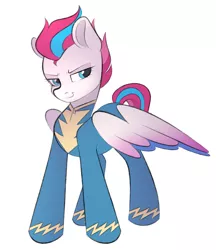 Size: 2022x2337 | Tagged: safe, artist:vetta, derpibooru import, zipp storm, pegasus, pony, clothes, female, g5, image, mare, png, simple background, solo, uniform, white background, wonderbolts uniform