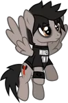 Size: 871x1314 | Tagged: safe, artist:lightningbolt, derpibooru import, ponified, pegasus, pony, .svg available, clandestine industries, clothes, derpibooru exclusive, eyeliner, eyeshadow, flying, frown, image, makeup, male, mikey way, my chemical romance, png, shirt, simple background, solo, spread wings, stallion, t-shirt, the black parade, transparent background, vector, wings, wristband