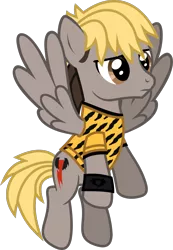 Size: 861x1246 | Tagged: safe, artist:lightningbolt, derpibooru import, ponified, pegasus, pony, .svg available, clothes, danger days: the true lives of the fabulous killjoys, derpibooru exclusive, dyed mane, dyed tail, flying, frown, image, male, mikey way, my chemical romance, png, shirt, simple background, solo, spread wings, stallion, t-shirt, tail, transparent background, vector, wings, wristband
