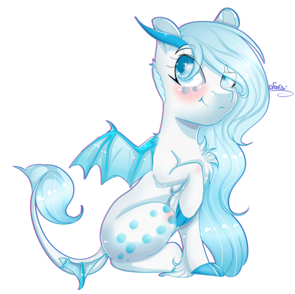 Size: 1311x1304 | Tagged: safe, artist:fantisai, derpibooru import, oc, unofficial characters only, bat pony, pony, bat pony oc, bat wings, blushing, eyelashes, female, hoof polish, horns, image, leonine tail, mare, png, simple background, smiling, solo, tail, transparent background, wings
