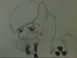 Size: 2048x1536 | Tagged: safe, artist:zombietator, derpibooru import, oc, oc:claire, unofficial characters only, pegasus, pony, bust, clothes, female, image, jpeg, lineart, mare, pegasus oc, scarf, smiling, solo, traditional art, wings