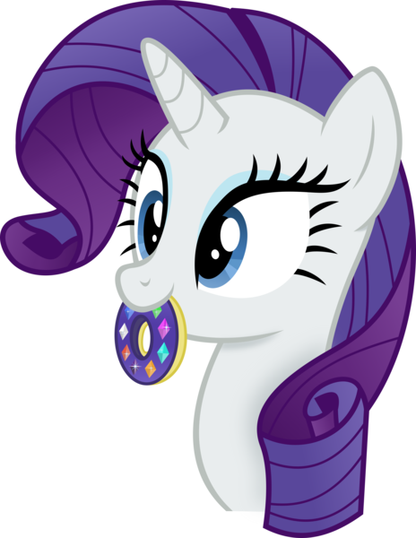 Size: 2340x3024 | Tagged: safe, artist:anime-equestria, derpibooru import, rarity, pony, unicorn, blue eyes, bust, cute, donut, eyelashes, eyeshadow, female, food, gem, high res, horn, image, makeup, mare, mouth hold, png, raribetes, simple background, solo, transparent background, vector