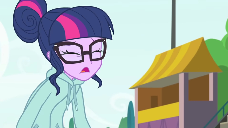 Size: 3410x1920 | Tagged: safe, derpibooru import, screencap, sci-twi, twilight sparkle, equestria girls, equestria girls series, stressed in show, stressed in show: rainbow dash, spoiler:eqg series (season 2), clothes, eyes closed, female, glasses, high res, image, jacket, jpeg, open mouth, ponytail, running, solo