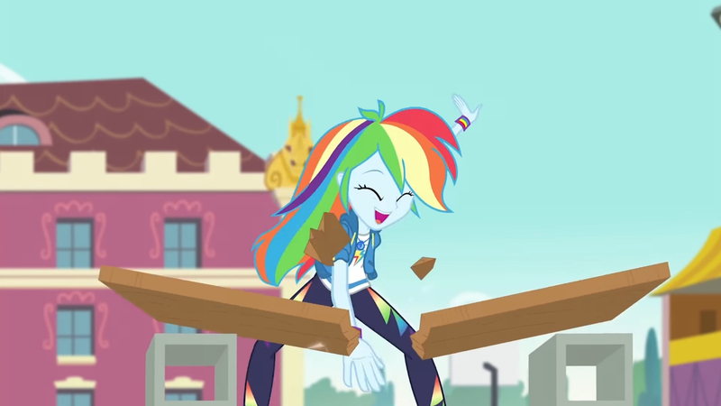 Size: 3410x1920 | Tagged: safe, derpibooru import, screencap, rainbow dash, equestria girls, equestria girls series, stressed in show, stressed in show: rainbow dash, spoiler:eqg series (season 2), canterlot high, clothes, cutie mark, cutie mark on clothes, eyes closed, female, geode of super speed, high res, hoodie, image, jewelry, jpeg, magical geodes, necklace, open mouth, solo