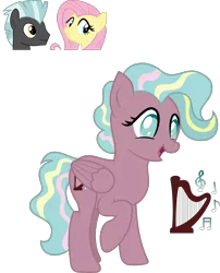 Size: 1156x1430 | Tagged: safe, artist:littlejurnalina, derpibooru import, fluttershy, thunderlane, oc, oc:everglade, pegasus, pony, female, image, mare, offspring, parent:fluttershy, parent:thunderlane, parents:thundershy, png, simple background, transparent background