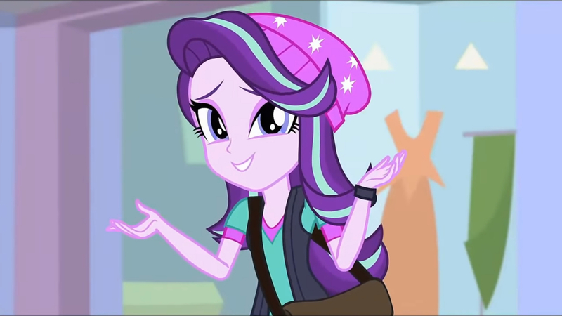 Size: 3410x1920 | Tagged: safe, derpibooru import, screencap, starlight glimmer, equestria girls, mirror magic, spoiler:eqg specials, bag, female, hat, image, jpeg, smiling, solo