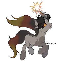 Size: 2000x2000 | Tagged: safe, artist:renhorse, derpibooru import, oc, pony, unicorn, black sclera, female, image, magic, mare, offspring, parent:fire flare, parent:king sombra, png, simple background, solo, transparent background