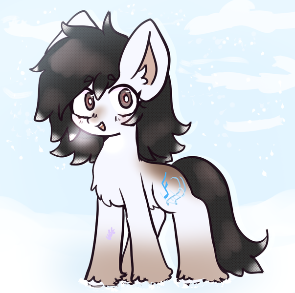 Size: 1032x1027 | Tagged: safe, artist:ube, artist:ubebreb, derpibooru import, earth pony, pony, taiga pony, background, female, fluffy, image, mare, png, snow, snowfall