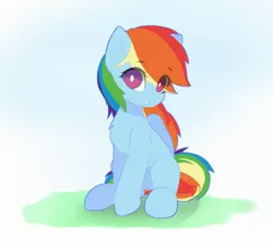 Size: 2463x2240 | Tagged: safe, artist:jfrxd, derpibooru import, rainbow dash, pegasus, pony, chest fluff, cute, dashabetes, female, high res, image, jpeg, looking at you, mare, sitting, solo