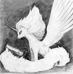 Size: 800x804 | Tagged: safe, artist:princeofchaoc, derpibooru import, alicorn, book, fire hair, image, jpeg, mane of fire, monochrome, pencil drawing, traditional art