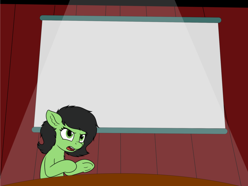 Size: 2000x1500 | Tagged: safe, artist:bandwidth, artist:smoldix, derpibooru import, oc, oc:anonfilly, unofficial characters only, pony, auditorium, female, filly, image, meme, png, presentation, simple background, soapbox, solo, stage, ted talk