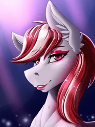 Size: 2000x2692 | Tagged: safe, artist:twotail813, derpibooru import, sugar moonlight, earth pony, pony, my little pony: a new generation, spoiler:my little pony: a new generation, bust, eyebrows, eyebrows visible through hair, eyeshadow, female, g5, grin, high res, image, looking at you, makeup, mare, png, portrait, smiling, smiling at you, solo, whore lips