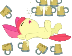 Size: 6116x4820 | Tagged: safe, artist:bigccv, derpibooru import, apple bloom, earth pony, pony, cider, female, filly, image, png, sleeping, solo, vector