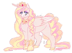 Size: 1092x809 | Tagged: safe, artist:dr4m4-qu33n, derpibooru import, oc, alicorn, pony, alicorn oc, colored wings, eyelashes, female, hoof shoes, horn, image, jewelry, mare, png, simple background, solo, tiara, transparent background, two toned wings, wings