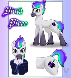 Size: 1314x1440 | Tagged: safe, artist:mrchaosthecunningwlf, artist:ponyvillechaos577, derpibooru import, oc, oc:vivid piece, pony, unicorn, clothes, hoodie, horn, image, male, mlem, png, silly, solo, solo male, stallion, tail, tongue out