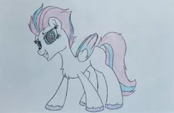 Size: 2938x1902 | Tagged: safe, artist:straighttothepointstudio, derpibooru import, edit, zipp storm, pegasus, pony, chest fluff, colored, g5, image, jpeg, looking at you, smiling, smiling at you, solo, traditional art