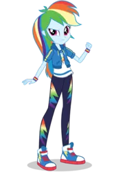 Size: 225x338 | Tagged: safe, artist:ftvs-cm45, derpibooru import, rainbow dash, equestria girls, eqg promo pose set, female, image, multicolored hair, png, rainbow hair, shadow, simple background, smiling, solo, standing, transparent background, vector
