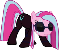 Size: 1280x1078 | Tagged: safe, artist:benpictures1, derpibooru import, pinkie pie, earth pony, pony, comic:the storm kingdom, my little pony: the movie, bad end, bodysuit, clothes, command 6, commander pinkie diana pie, crystal of light, female, goggles, image, inkscape, mare, pinkamena diane pie, png, simple background, solo, transparent background, vector