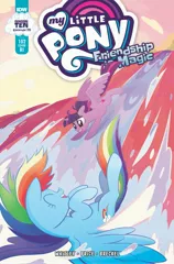 Size: 2063x3131 | Tagged: safe, artist:roopsha mandal, derpibooru import, idw, rainbow dash, twilight sparkle, twilight sparkle (alicorn), alicorn, pegasus, spoiler:comic, spoiler:comic102, comic cover, female, image, jpeg, season 10, solo, waterfall