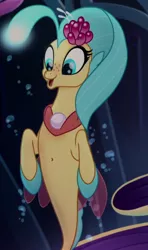 Size: 474x803 | Tagged: safe, derpibooru import, edit, edited screencap, screencap, princess skystar, seapony (g4), my little pony: the movie, belly button, cropped, cute, female, image, png, skyabetes, solo, underwater