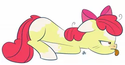 Size: 1793x937 | Tagged: safe, artist:feralroku, derpibooru import, apple bloom, earth pony, pony, female, filly, image, jpeg, sick, solo, tongue out