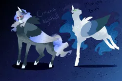 Size: 3000x2000 | Tagged: safe, artist:inisealga, derpibooru import, oc, oc:crescent nightfall, oc:midnight drift, unofficial characters only, pegasus, pony, chest fluff, female, females only, image, jpeg, mare, next generation, offspring, parent:princess luna, parent:rainbow dash, parent:soarin', parents:soarindash, parents:soarinluna, pegasus oc, simple background, wings