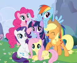 Size: 819x670 | Tagged: safe, artist:edy_january, derpibooru import, edit, screencap, vector edit, applejack, fluttershy, pinkie pie, rainbow dash, rarity, twilight sparkle, twilight sparkle (alicorn), alicorn, earth pony, pegasus, unicorn, friendship is magic, season 1, image, mane six, mane six opening poses, memorial, memories, png, remastered, vector