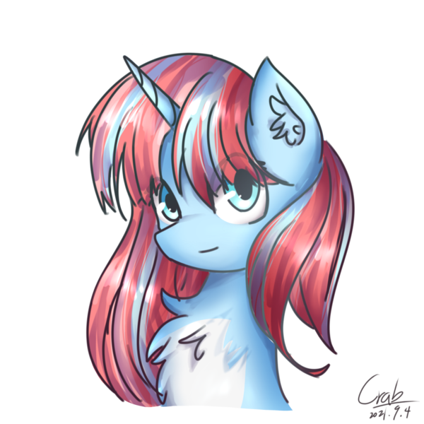 Size: 1080x1080 | Tagged: safe, artist:starflashing twinkle, derpibooru import, oc, unofficial characters only, pony, unicorn, blue eyes, chest fluff, cute, ear fluff, eye clipping through hair, horn, image, looking at you, png, simple background, solo, transparent background, unicorn oc