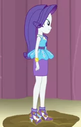 Size: 422x657 | Tagged: safe, artist:thedarkpony, derpibooru import, edit, edited screencap, screencap, rarity, equestria girls, equestria girls series, stressed in show, cropped, female, image, mud, mud edit, muddy shoes, png, smiling, solo