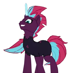 Size: 1280x1282 | Tagged: safe, artist:benpictures1, artist:chedx, derpibooru import, tempest shadow, pony, unicorn, comic:the storm kingdom, my little pony: the movie, bad end, bodysuit, clothes, crystal of light, evil grin, female, general tempest shadow, grin, image, implied applejack, implied fluttershy, implied pinkie pie, implied rainbow dash, implied rarity, implied spike, inkscape, mare, png, smiling, solo, tempest gets her horn back, vector