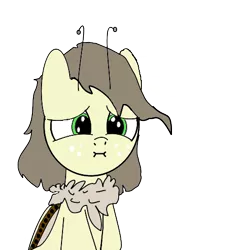 Size: 441x488 | Tagged: safe, artist:thegriffoncrimson, derpibooru import, insect, moth, mothpony, original species, pony, everyone, image, png, simple background, transparent background, worried