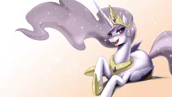 Size: 3840x2160 | Tagged: safe, artist:johnjoseco, derpibooru import, edit, editor:lanceomikron, princess celestia, alicorn, pony, princess molestia, beautiful, bedroom eyes, best princess, big sexy, blushing, crown, ethereal mane, female, flowing mane, folded wings, high res, hoof shoes, image, jewelry, looking at you, lying down, mare, open mouth, palette swap, peytral, png, prone, recolor, regalia, solo, sparkles, wallpaper, wingding eyes, wings