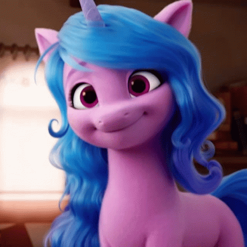 Size: 498x498 | Tagged: safe, derpibooru import, official, screencap, izzy moonbow, pony, unicorn, my little pony: a new generation, animated, female, g5, gif, image, mare, smiling, solo, tenor gif