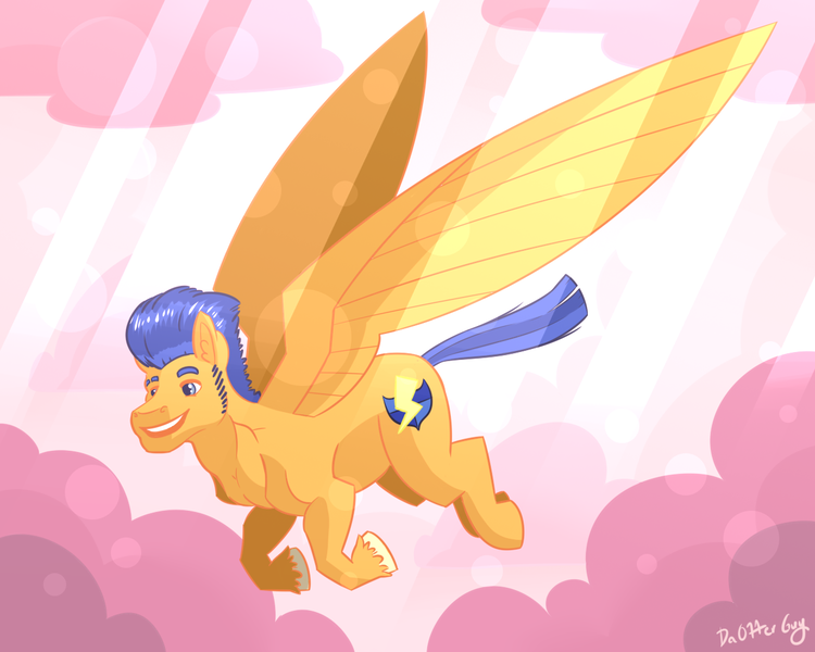 Size: 1280x1024 | Tagged: safe, derpibooru import, flash sentry, pegasus, pony, flight, image, male, png, solo, stallion, wings