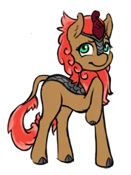 Size: 600x800 | Tagged: safe, alternate version, artist:multiverseequine, derpibooru import, kirin oc, oc, oc:karma, unofficial characters only, kirin, curved horn, daybreak island, dreamworks face, female, horn, image, leonine tail, mare, png, raised hoof, simple background, solo, standing, transparent background