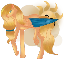 Size: 2000x1920 | Tagged: safe, artist:aonairfaol, derpibooru import, oc, unofficial characters only, pegasus, pony, female, image, mare, png, raised hoof, simple background, smiling, solo, transparent background, two toned wings, underhoof, wings