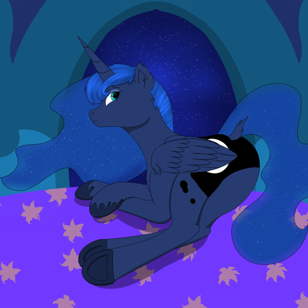 Size: 2000x2000 | Tagged: suggestive, artist:lord atlantean, derpibooru import, princess luna, alicorn, pony, butt, female, image, jpeg, mare, moonbutt, raised tail, solo, tail