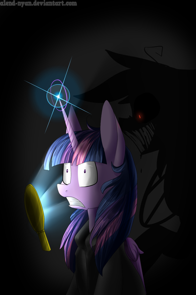 Size: 1000x1500 | Tagged: safe, artist:gnidagovnida, derpibooru import, twilight sparkle, twilight sparkle (alicorn), alicorn, pony, creepy, image, png, shadow, shrunken pupils