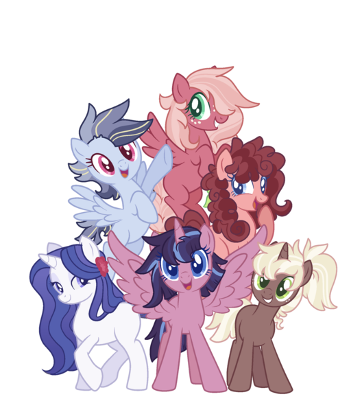 Size: 1920x2180 | Tagged: safe, artist:bishopony, artist:michi-bases, derpibooru import, oc, unofficial characters only, alicorn, earth pony, pegasus, pony, unicorn, base used, female, image, mare, offspring, parent:applejack, parent:big macintosh, parent:cheese sandwich, parent:fancypants, parent:flash sentry, parent:fluttershy, parent:pinkie pie, parent:rainbow dash, parent:rarity, parent:soarin', parent:trenderhoof, parent:twilight sparkle, parents:cheesepie, parents:flashlight, parents:fluttermac, parents:raripants, parents:soarindash, parents:trenderjack, png, pose, simple background, spread wings, transparent background, wings