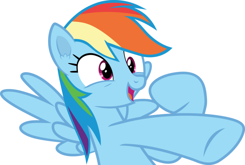 Size: 3999x2706 | Tagged: safe, artist:frownfactory, derpibooru import, rainbow dash, pegasus, pony, 28 pranks later, female, gotcha, image, mare, open mouth, png, pointing, simple background, smiling, solo, transparent background, vector, wings