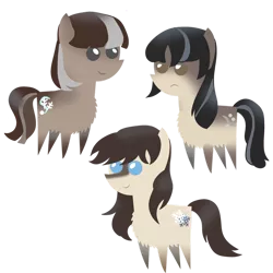 Size: 1024x1024 | Tagged: safe, artist:archooves, derpibooru import, oc, oc:cold shoulder, oc:frosty flakes, oc:winter wonder, pony, taiga pony, chest fluff, female, image, png, pointy ponies, simple background, transparent background