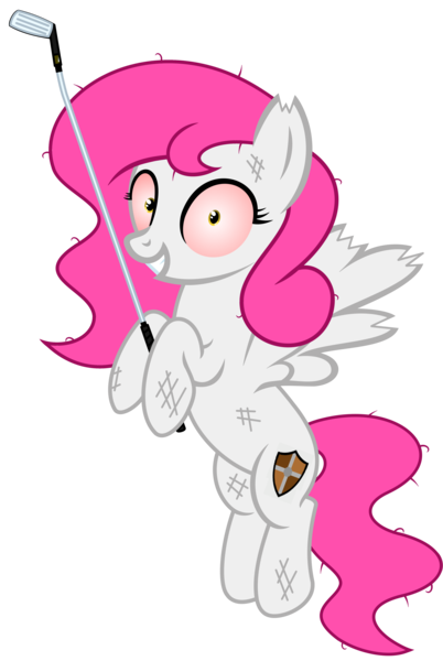 Size: 5701x8500 | Tagged: semi-grimdark, artist:severity-gray, derpibooru import, oc, oc:storm cloud, unofficial characters only, pegasus, pony, fallout equestria, chems, drugs, female, golf club, image, looking at you, mare, png, red eyes, scratches, simple background, smiling, smiling at you, solo, transparent background, weapon