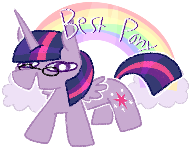 Size: 671x524 | Tagged: safe, artist:olivecow, derpibooru import, twilight sparkle, twilight sparkle (alicorn), alicorn, pony, best pony, glasses, image, png, rainbow, simple background, solo, stylistic suck, transparent background