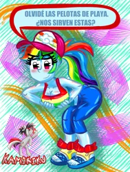 Size: 3000x3960 | Tagged: suggestive, artist:kamikiku, derpibooru import, rainbow dash, equestria girls, equestria girls series, spring breakdown, spoiler:eqg series (season 2), image, jpeg, spanish